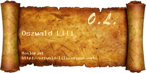 Oszwald Lili névjegykártya